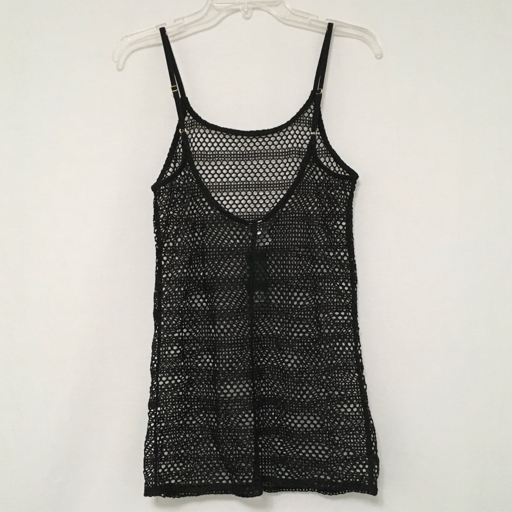 Wild Fable Womens Size XS Black Mesh Mini Dress Swim Cover Up Top - Picture 5 of 5